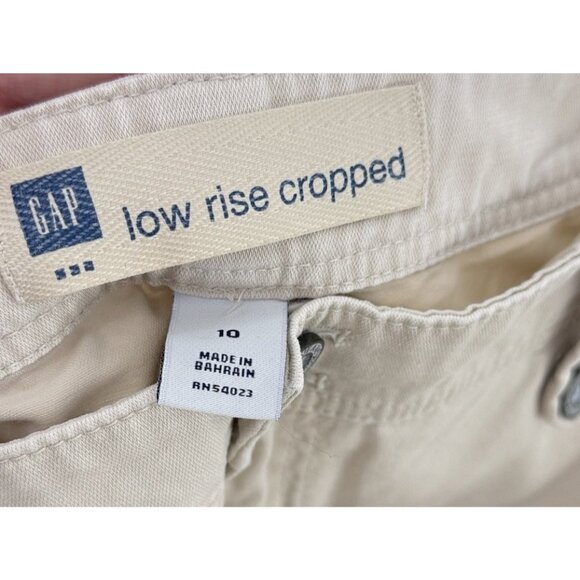 Vtg GAP Women’s Ivory Beige Low Rise Wide Leg Cropped Pants Size 10 Y2K Preppy - Picture 4 of 9